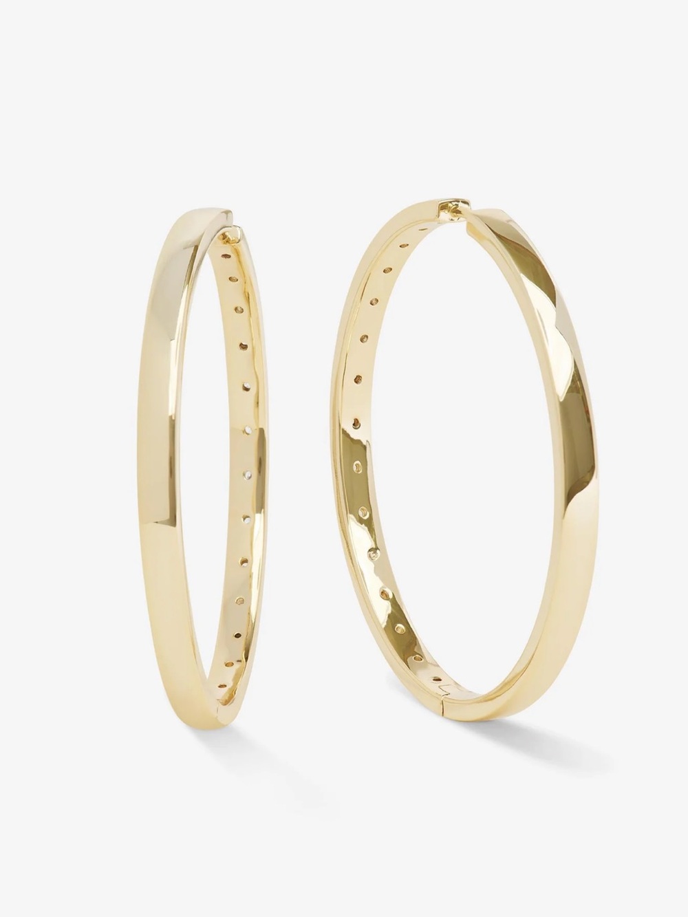 Melinda Maria Polished Gold Sculpted Hoop Earrings- 2”